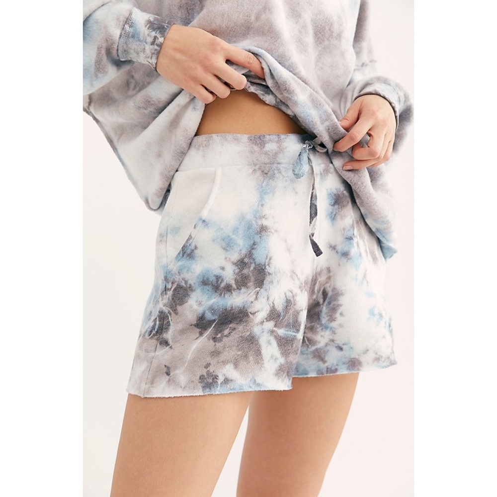 Free People Kelly Washed Tie Dye PJ Set in Ocean - Picture 3 of 8